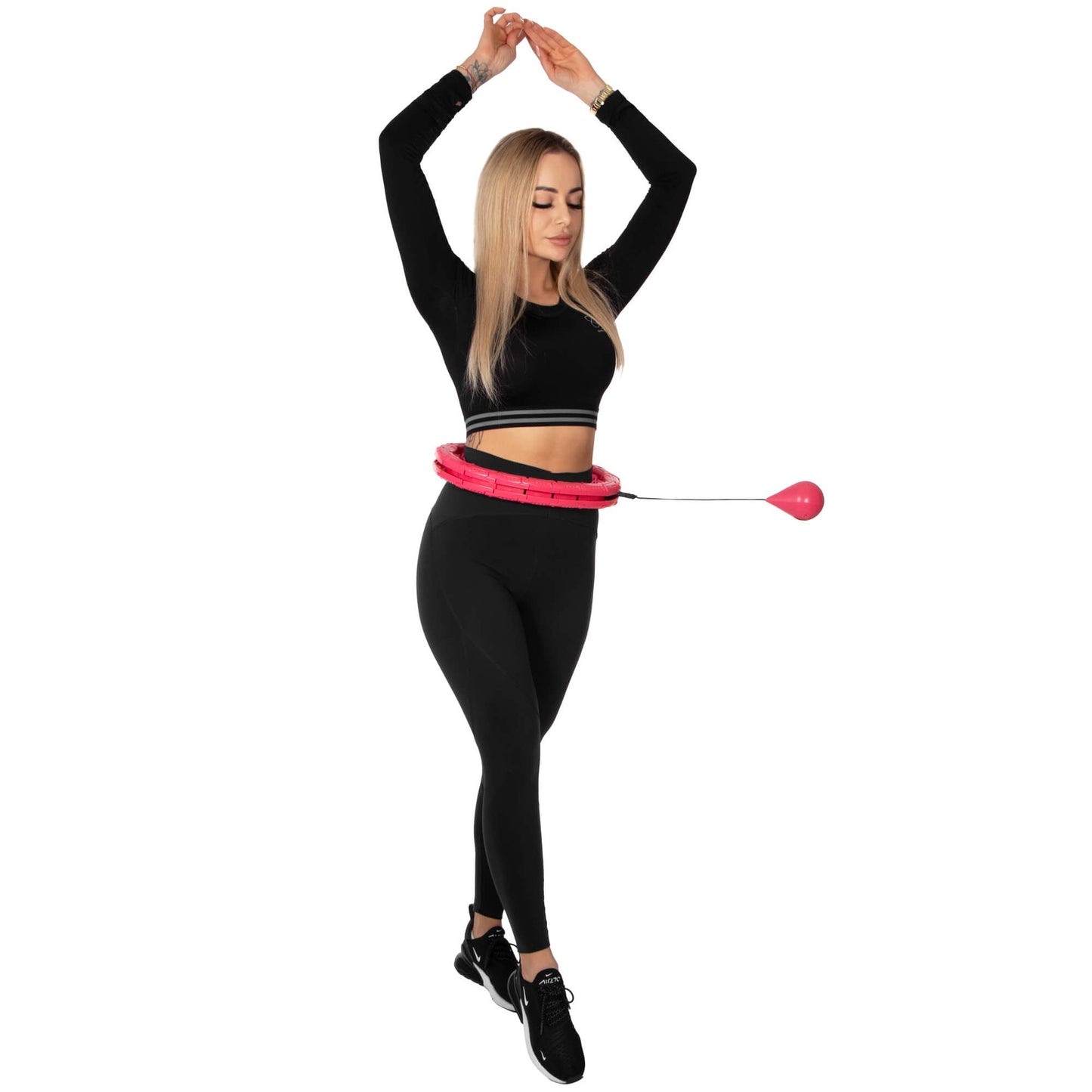 Hoelahoep - Hoepel - Fitness - Verstelbaar - Cardiotraining - Massage - Roze
