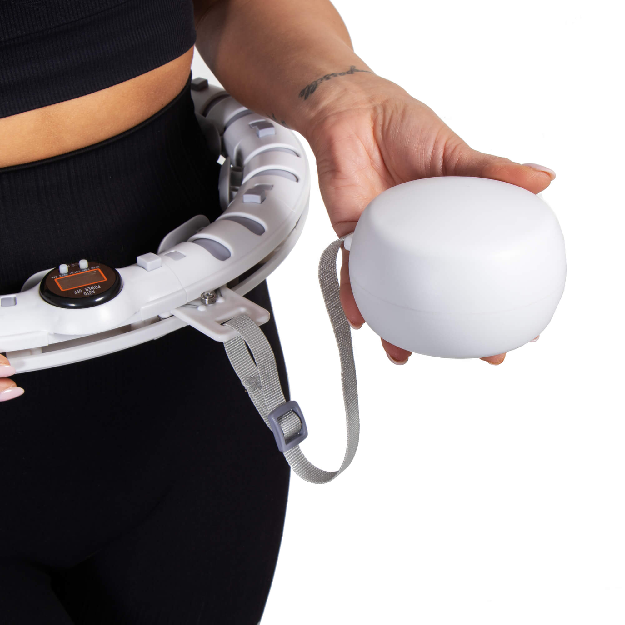 Hoelahoep - Hoepel - Fitness  - Verstelbaar - Cardiotraining - Massage - Grijstinten