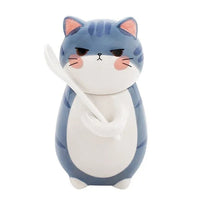 Katten Keramiek Mok met lepel en deksel - Leuk & Creatief