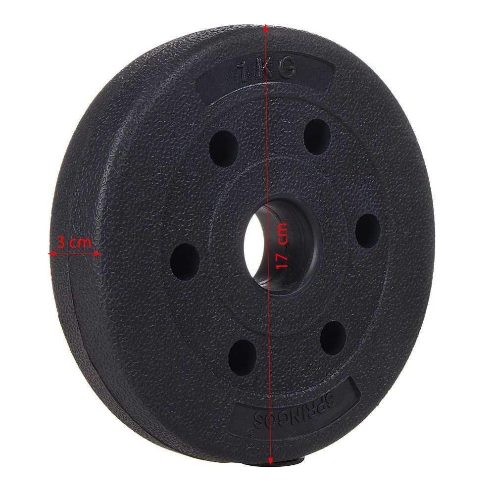 Halterschijf | Halterschijven | Bitumen | Gewichten | 1 x 1.25 kg | Kunststof | Zwart