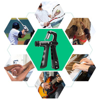 Handtrainer | Handknijper | Zwart/Grijs | Teller |  10- 100 Kg