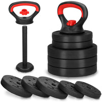 Kettlebells - Verstelbaar - 10 Kg - Set Van 5 Schijven - Zwart - Rood