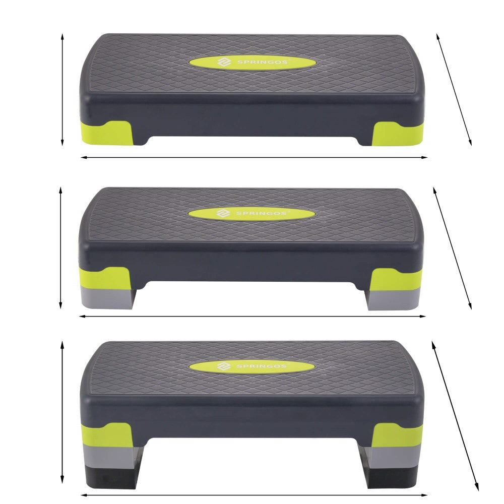 Aerobic Stepper | Verstelbaar | Inclusief Mat | Grijs/Groen