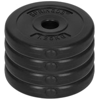 Halterschijven | 4 x 1.25 kg | Kunststof | Zwart