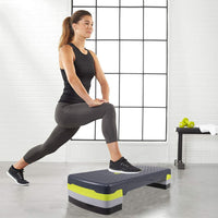 Aerobic Stepper | Verstelbaar | Inclusief Mat | Grijs/Groen