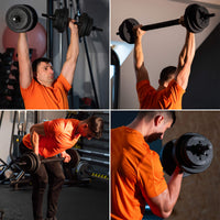 Dumbellset - 30 KG - Halter Verlengstuk - Verstelbaar - Complete Set - Thuis Sporten - Zwart
