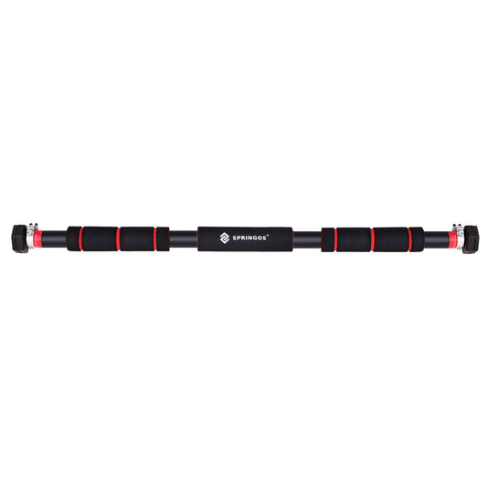 Pull Up Bar - Optrekstang - Staal - Zilver - Rood - Zwart -  80-130 CM - 300KG