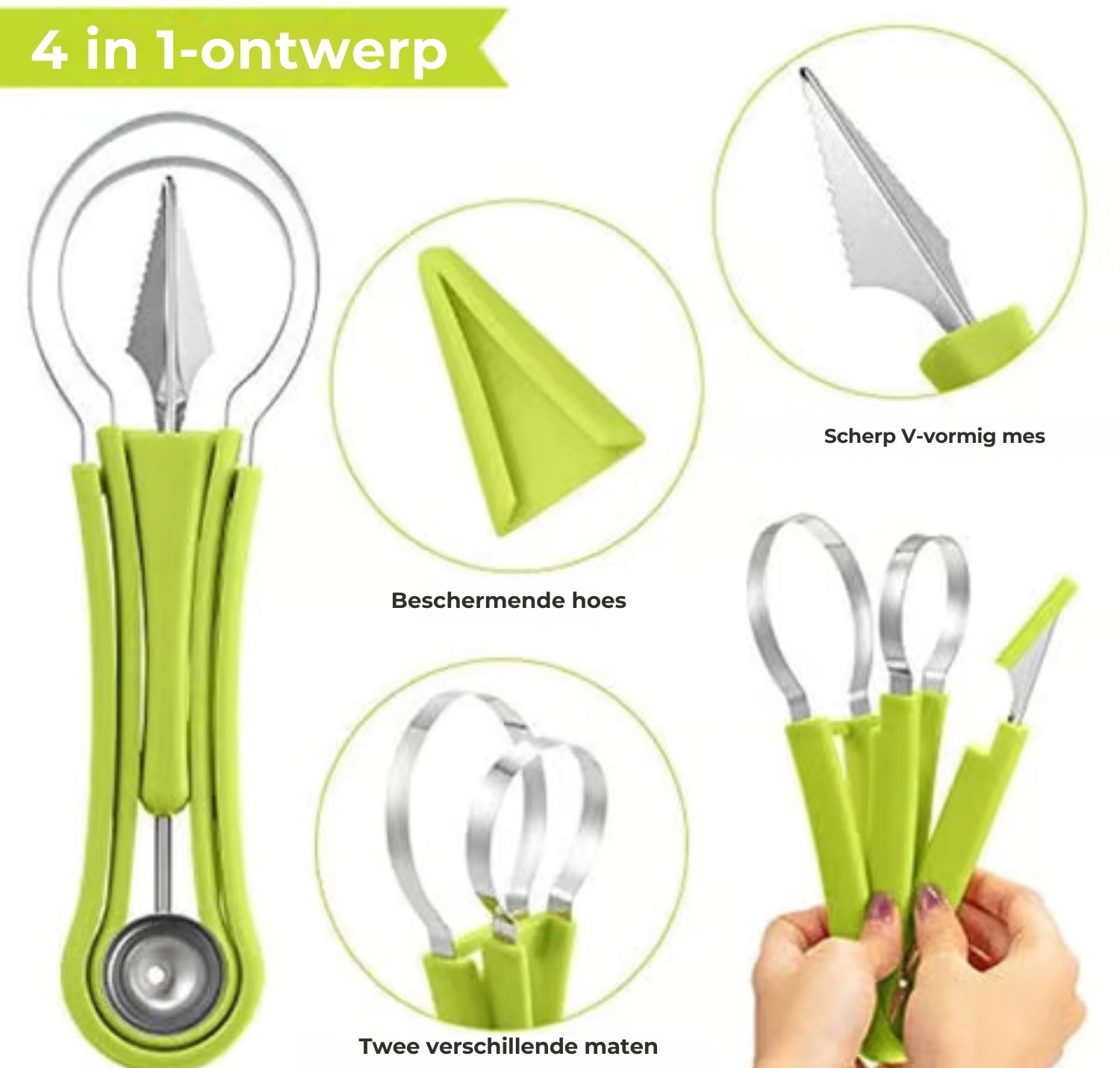 Meloen Snij- & Schep Set - 4-in-1