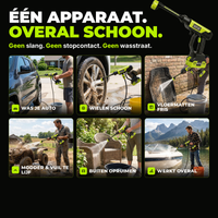 Seese Draadloze Hogedrukreiniger | incl. 2 Accu's & Foam Cannon
