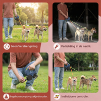 Anti-Klit Dubbele Hondenriem