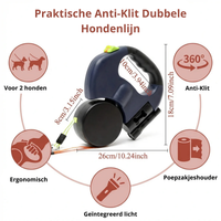 Anti-Klit Dubbele Hondenriem